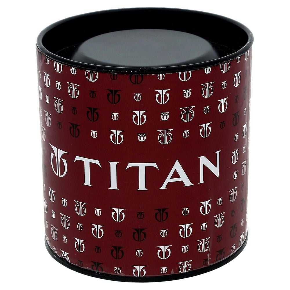 Titan Quartz Analog with Date Champagne Dial Golden Stainless Steel Strap Watch For Men