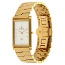 Titan Edge Quartz Analog Silver Dial Golden Stainless Steel Strap Watch For Men