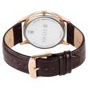 Titan Karishma Quartz Analog with Day and Date Silver Dial Leather Strap Watch For Men