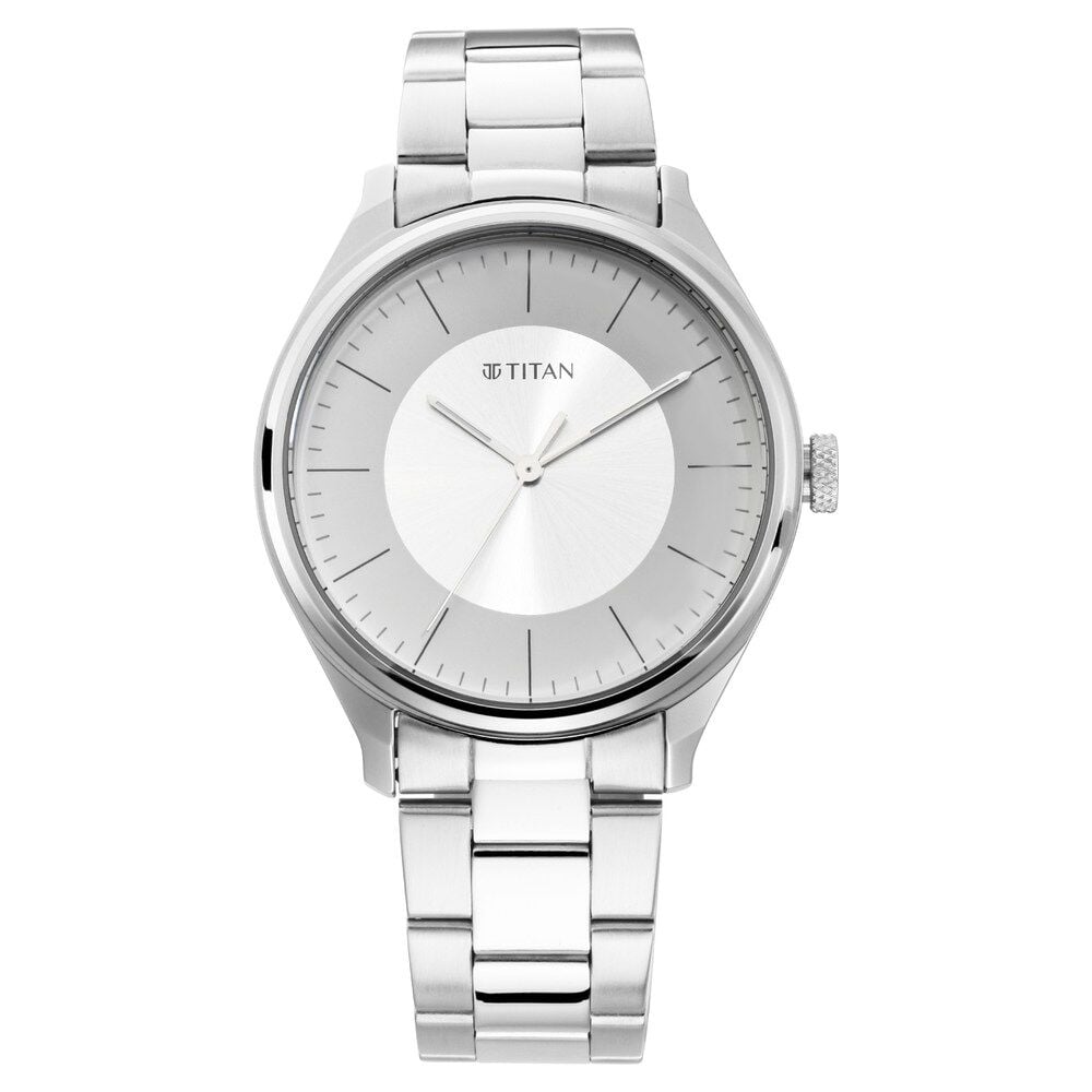 Titan Men's Urban Edge Lustrous Grey Dial Leather Watch