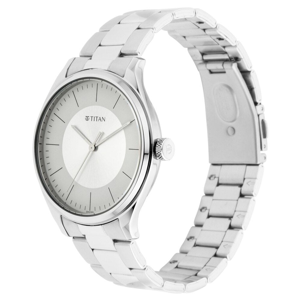 Titan Men's Urban Edge Lustrous Grey Dial Leather Watch