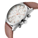 Titan Men's Metropolitan Charm: Men's Multifunctional White Watch with Leather Strap