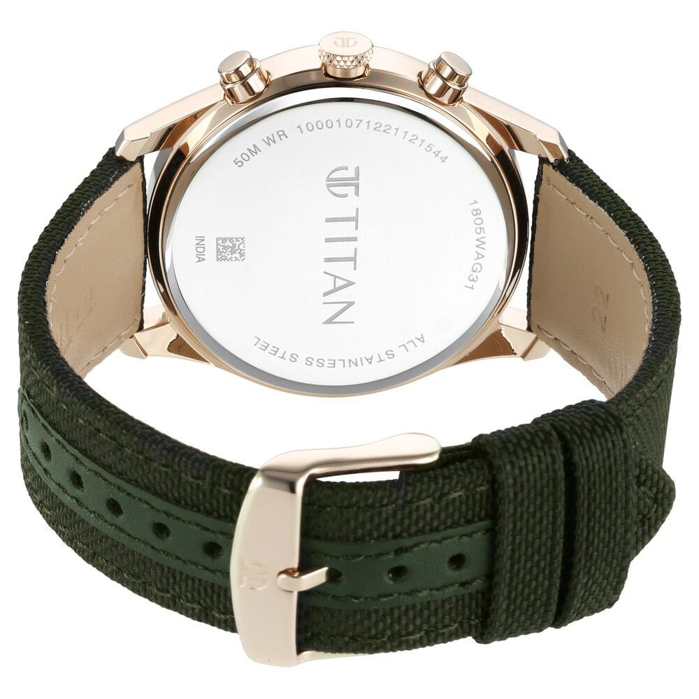 Titan Neo Splash Green Dial Quartz Analog with Date Fabric Strap watch for Men