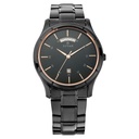 Titan Quartz Analog with Day and Date Black Dial Black Stainless Steel Strap Watch For Men