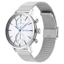 Titan Light Leathers Multifunction Silver Dial Silver Stainless Steel Strap Watch For Men
