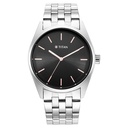 Titan Workwear Quartz Analog Black Dial Silver Stainless Steel Strap Watch For Men