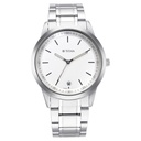 Titan Men's Timeless Style Watch: Refined White Dial and Metal Strap