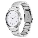 Titan Men's Timeless Style Watch: Refined White Dial and Metal Strap