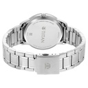 Titan Men's Timeless Style Watch: Refined White Dial and Metal Strap