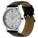Titan Quartz Analog Silver Dial Leather Strap Watch for Men