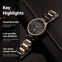 Titan Edge Ceramic Quartz in Midnight Gold with Black Dial Watch for Men