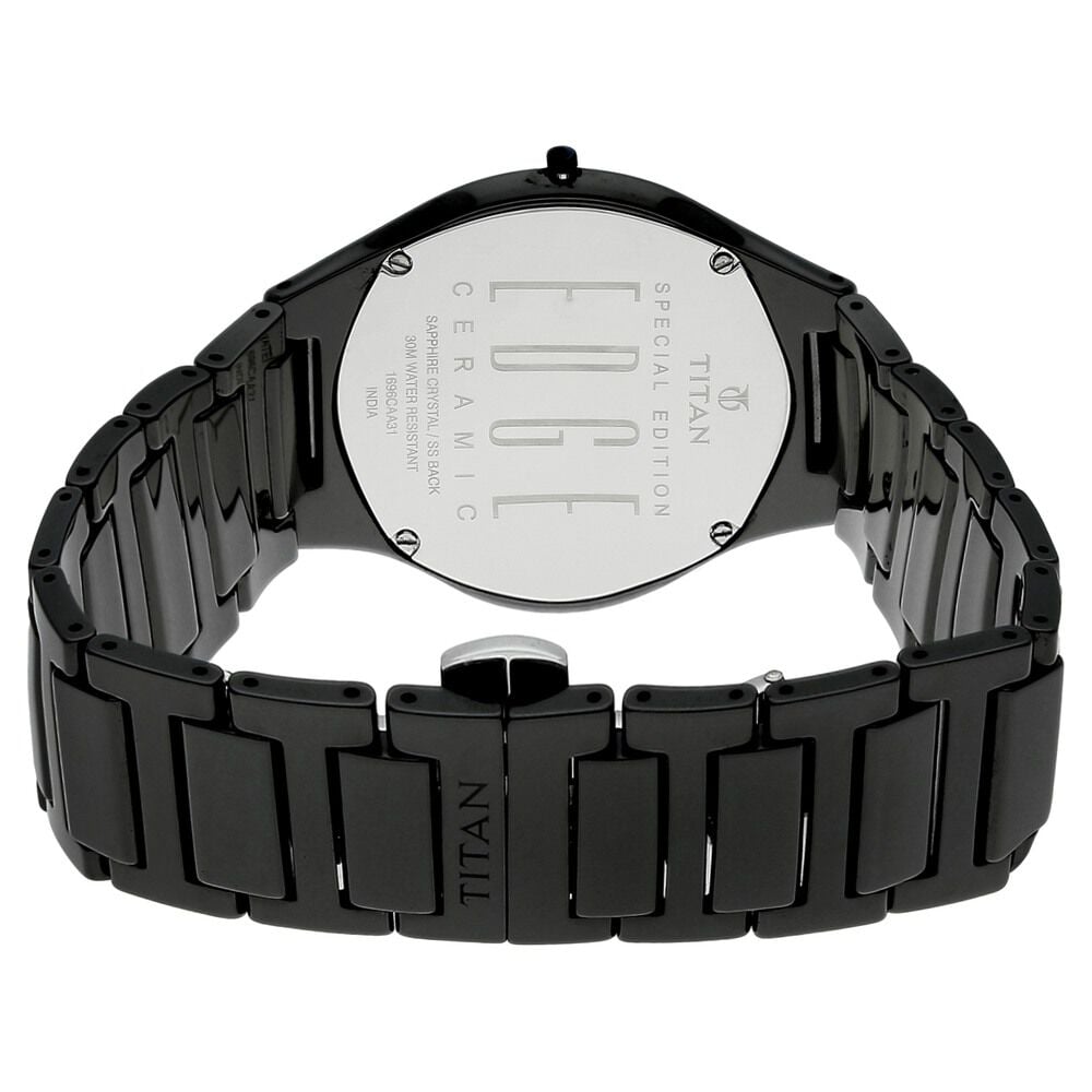 Titan Edge Ceramic Quartz in Rich Black Dial Watch for Men