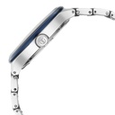 Titan Ceramic Fusion Quartz Multifunction Blue Dial Silver Dual-Toned Stainless Steel Bracelet Watch for Men
