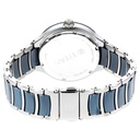 Titan Ceramic Fusion Quartz Multifunction Blue Dial Silver Dual-Toned Stainless Steel Bracelet Watch for Men