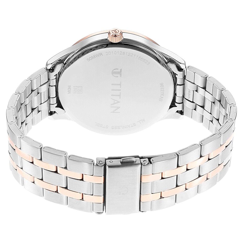 Titan Opulent Blue Dial Quartz Multifunction Stainless Steel Strap watch for Men