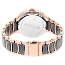 Titan Ceramic Fusion Quartz Multifunction Black Dial Rose Gold Dual-Toned Stainless Steel Bracelet Watch for Men