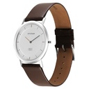 Titan Edge Silver Dial Analog Stainless Steel Leather Strap Watch for Men