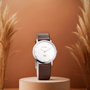Titan Edge Silver Dial Analog Stainless Steel Leather Strap Watch for Men
