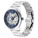 Titan Metal Mechanicals Blue Dial Silver Stainless Steel Strap Watch for Men