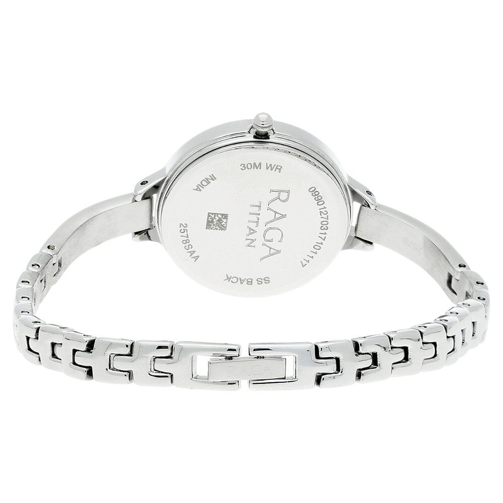 Titan Raga Viva Blue Dial Analog with Date Metal Strap Watch for Women
