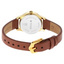 Titan Lagan White Dial Analog with Day and Date Leather Strap Watch for Women