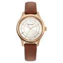 Titan Quartz Analog Silver Dial Tan Leather Strap Watch For Women