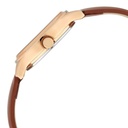 Titan Quartz Analog Silver Dial Tan Leather Strap Watch For Women