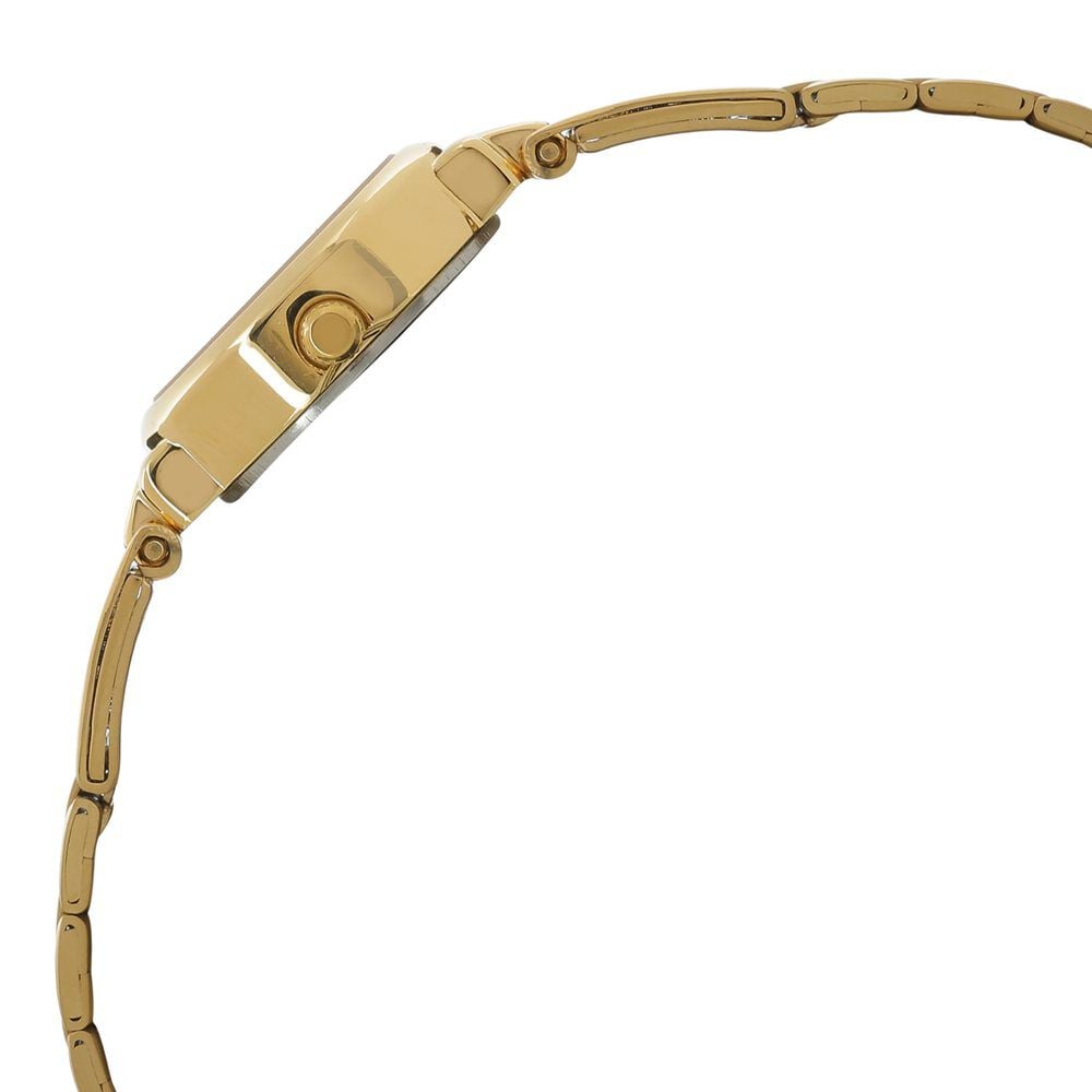 Titan Quartz Analog Champagne Dial Golden Stainless Steel Strap Oval Shaped Watch For Women