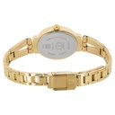 Titan Quartz Analog Champagne Dial Golden Stainless Steel Strap Oval Shaped Watch For Women