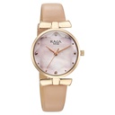 Titan Raga Showstopper Quartz Analog Pink Dial Leather Strap Watch For Women