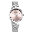 Titan Raga Showstopper Quartz Analog Pink Dial Silver Metal Strap Watch For Women