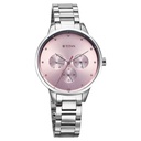 Titan Razzle Dazzle Quartz Analog with Day and Date Pink Dial Silver Stainless Steel Strap Watch For Women