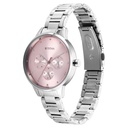 Titan Razzle Dazzle Quartz Analog with Day and Date Pink Dial Silver Stainless Steel Strap Watch For Women