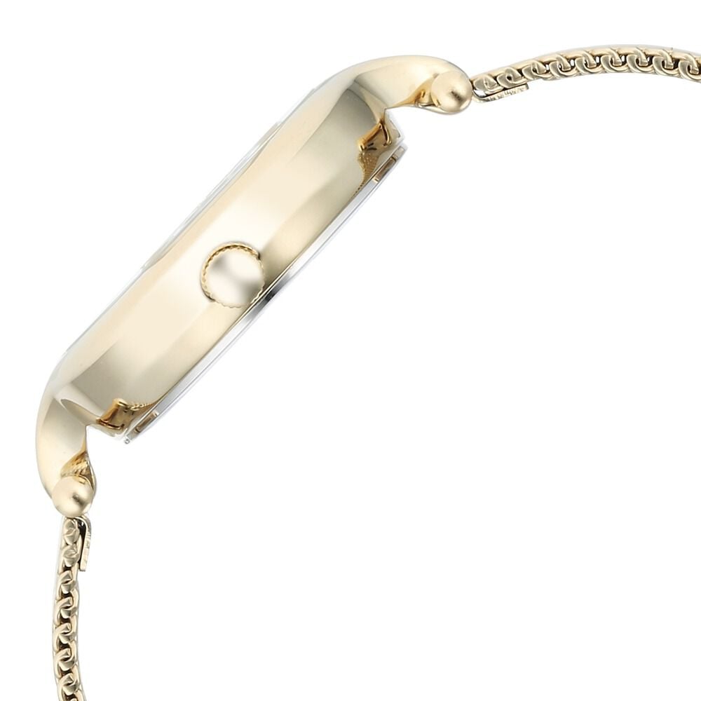 Titan Raga Showstopper Quartz Analog Silver Dial Golden Metal Strap Watch For Women