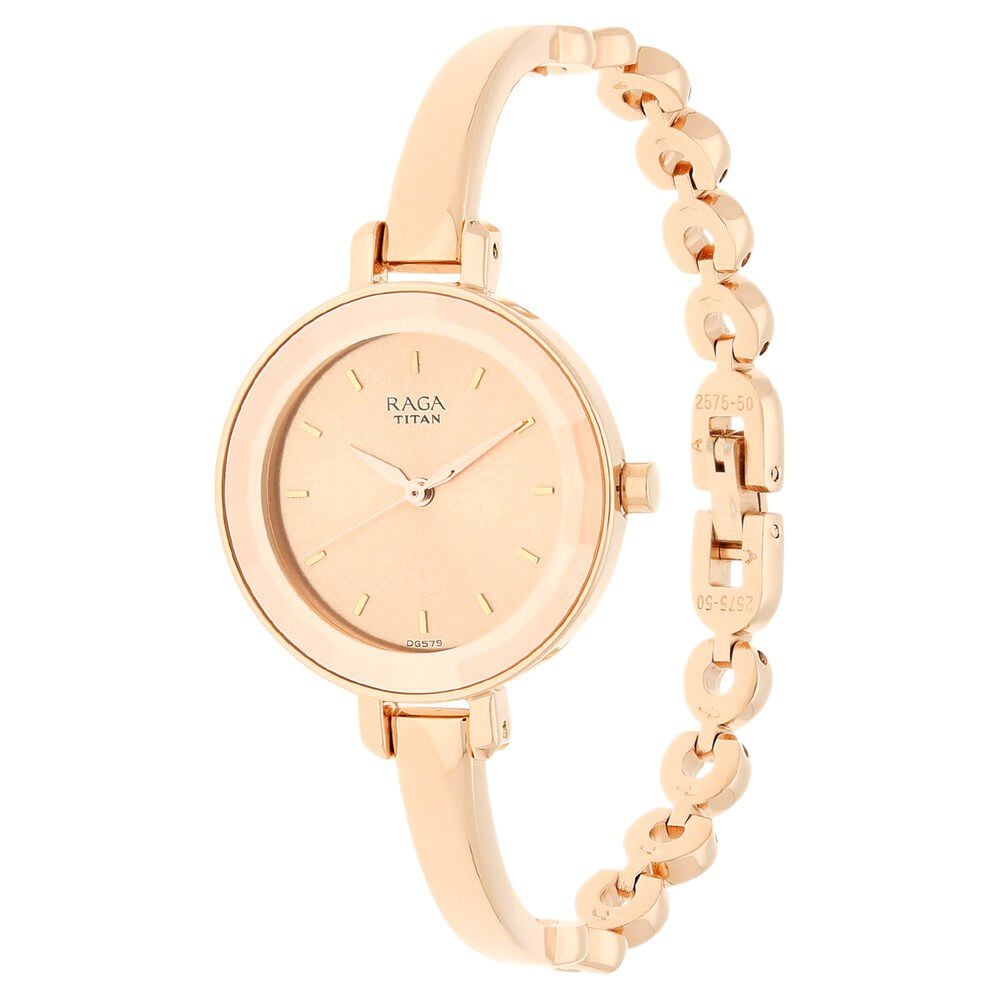 Titan Raga Viva Quartz Analog Rose Gold Round Dial Rose Gold Metal Strap Watch For Women