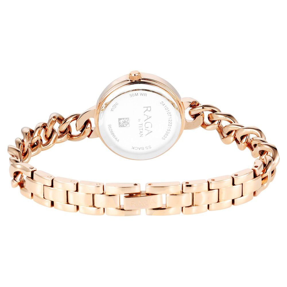 Titan Raga Showstopper Quartz Analog Rose Gold Round Dial Rose Gold Metal Strap Watch For Women