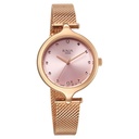 Titan Raga Showstopper Quartz Analog Rose Gold Dial Metal Strap Watch For Women