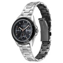 Titan Glamour Quartz Multifunction Black Dial Silver Stainless Steel Strap Watch For Women