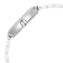 Titan Purple Ceramics Quartz Analog Mother of Pearl Dial White Ceramic Strap Watch For Women