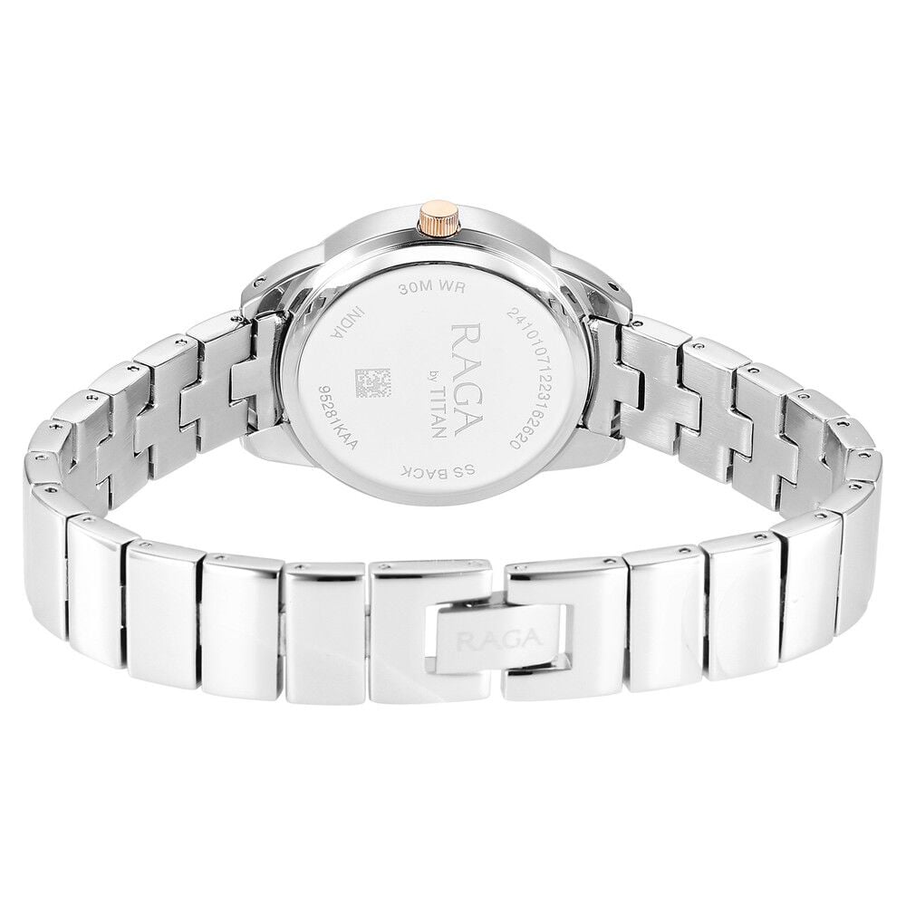 Titan Raga Showstopper Quartz Analog Purple Dial Two Toned Metal Strap Watch For Women