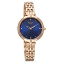 Titan Raga Showstopper Quartz Analog Blue Dial Rose Gold Metal Strap Watch For Women