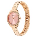 Titan Raga Showstopper Quartz Analog Pink Round Dial Rose Gold Metal Strap Watch For Women