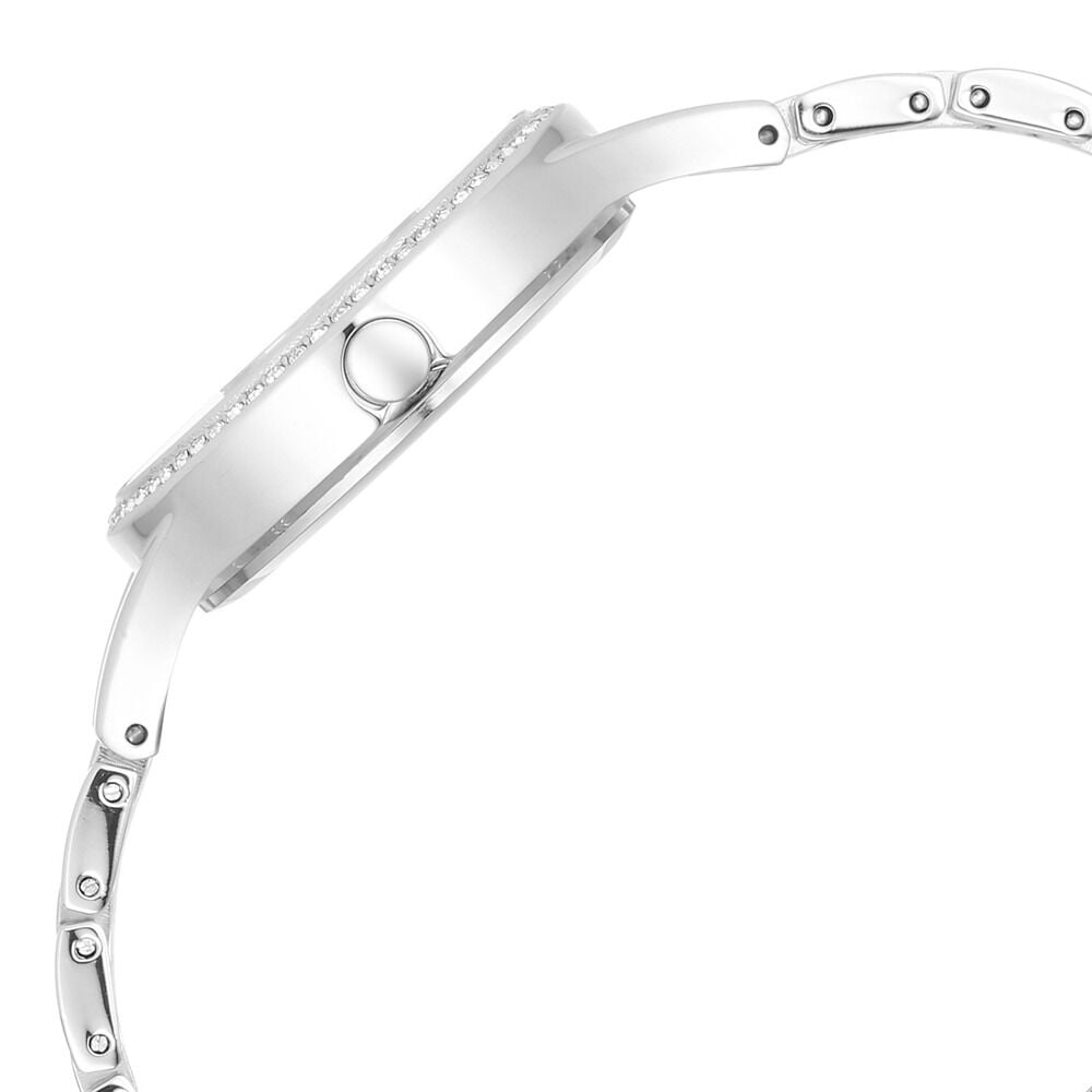 Titan Raga Showstopper Quartz Analog Mother Of Pearl Dial Silver Metal Strap Watch For Women
