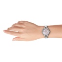 Titan Raga Showstopper Quartz Analog Mother Of Pearl Dial Silver Metal Strap Watch For Women