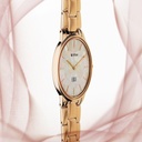 Titan Edge Metal Ladies Allure Quartz Analog Mother Of Pearl Dial Rose Gold Stainless Steel Strap Watch For Women