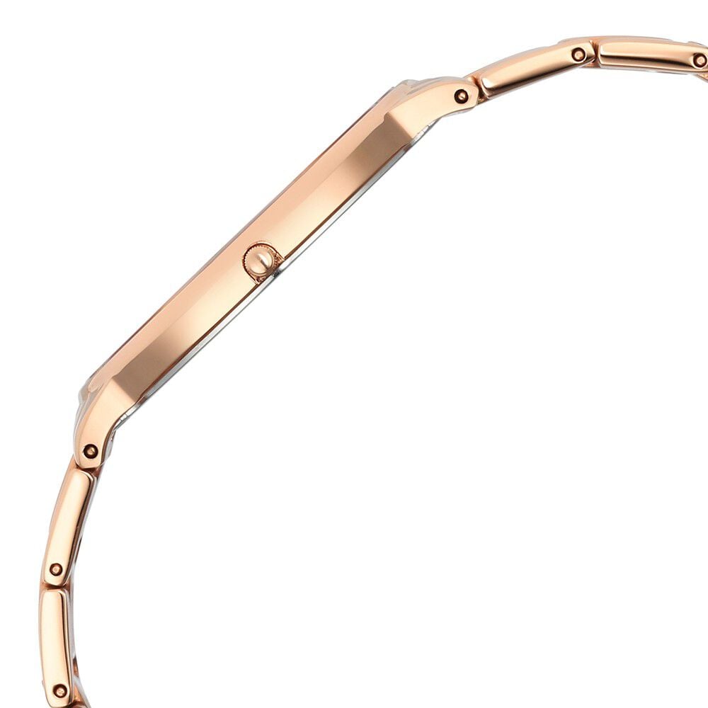 Titan Edge Metal Ladies Allure Quartz Analog Mother Of Pearl Dial Rose Gold Stainless Steel Strap Watch For Women