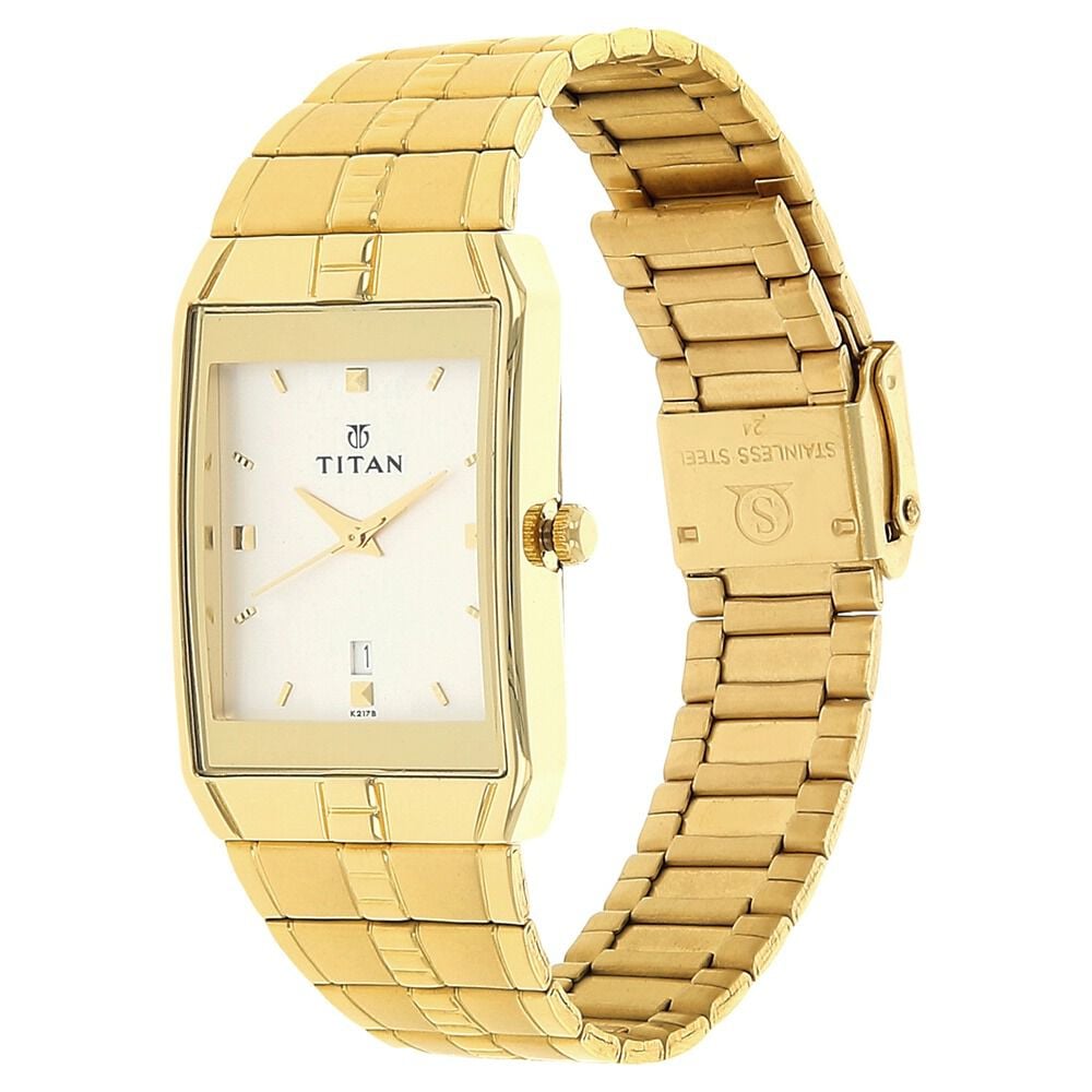 Titan Analog with Date Silver Dial Metal Strap watch for Men