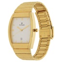 Titan Quartz Analog with Date White Dial Stainless Steel Strap Watch for Men
