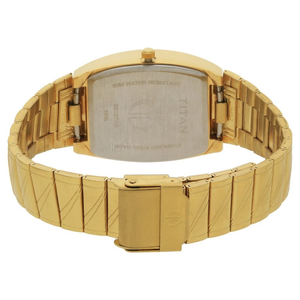 Titan Quartz Analog with Date White Dial Stainless Steel Strap Watch for Men