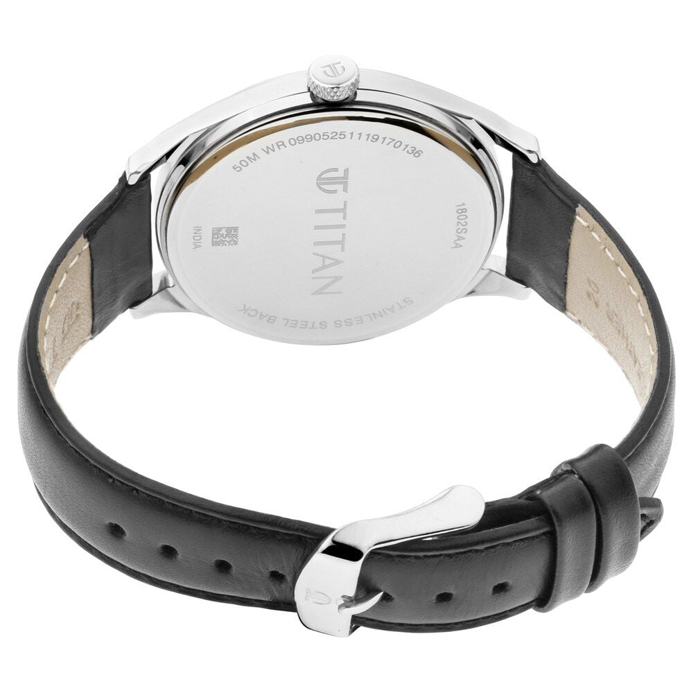 Titan Men's Urban Edge Lustrous Maroon Dial Leather Watch